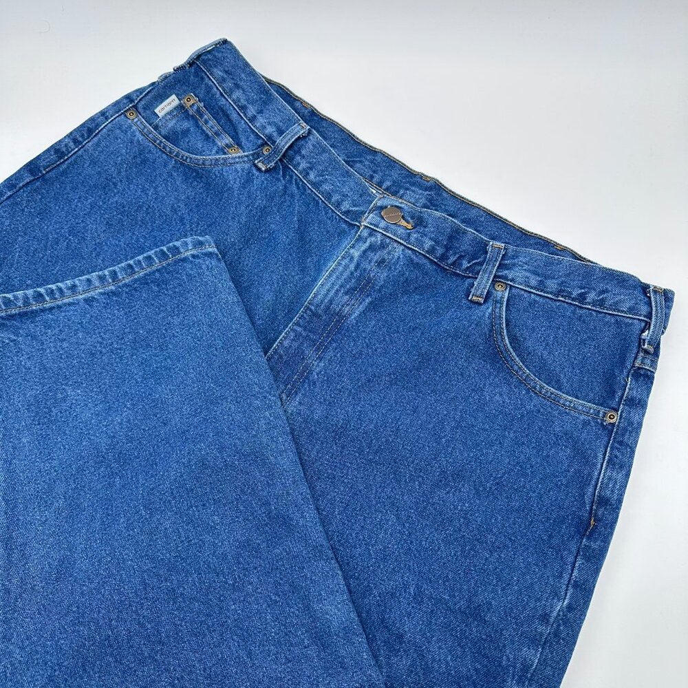 Carhartt Men's Relaxed Fit Heavyweight Cotton Jeans, Size W42 x L32, Dark Stone
